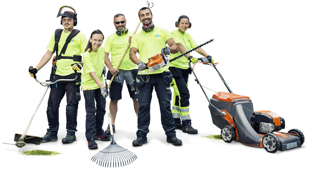 Personal från Renew som jobbar med utemiljö och skötsel