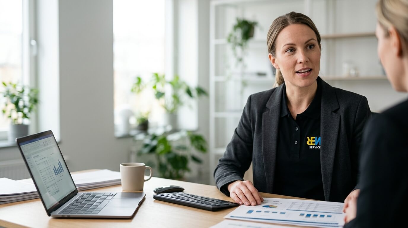 Ekonomisk förvaltare hos Renew Service arbetar med en bostadsrättsförenings redovisning